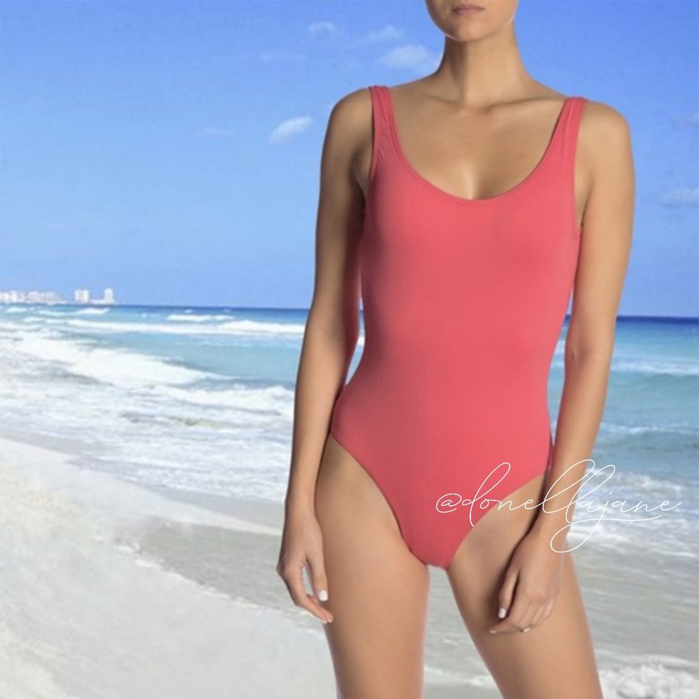 ONIA Kelly Scoop Neck Cayenne One-Piece Sz M
